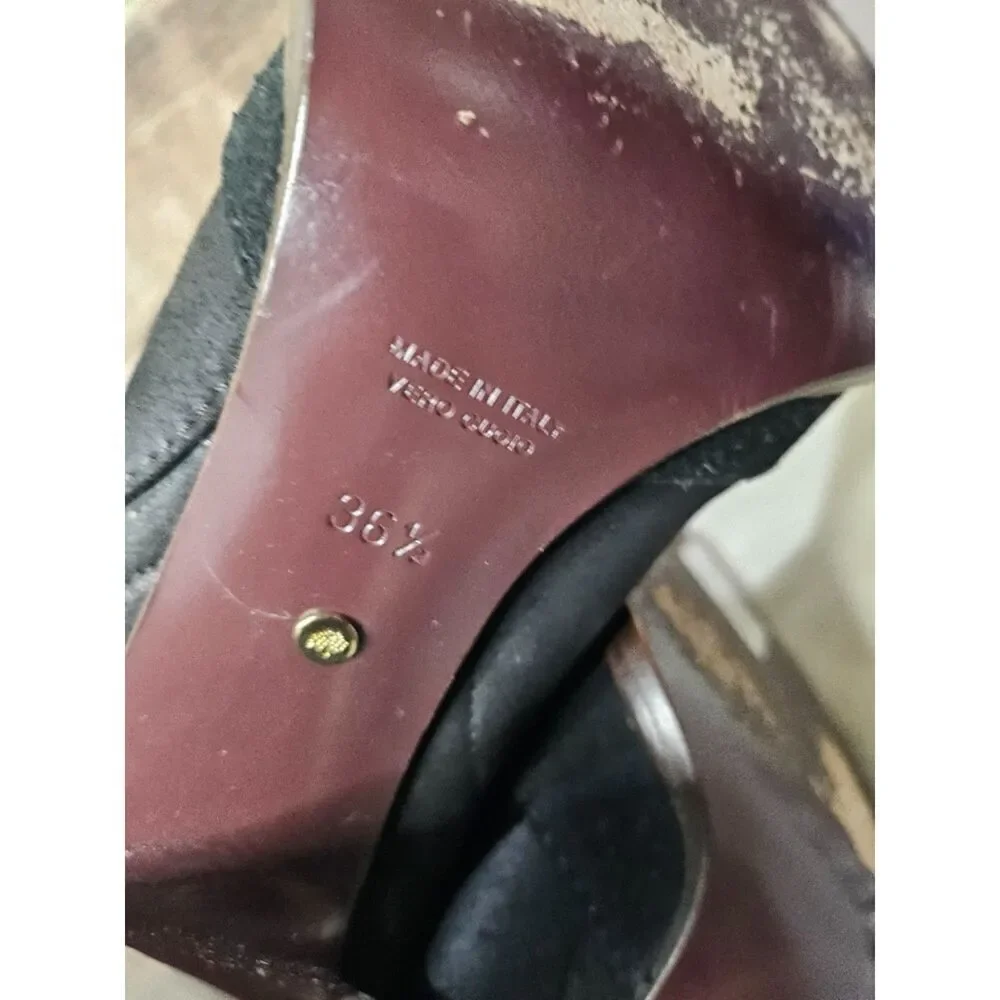 Mulberry Heeled Fur Leather Boots 36.5 US 6.5 7 - Picture 8 of 8